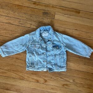 Zara Blue Jean Jacket Cropped Style